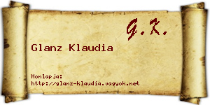 Glanz Klaudia névjegykártya